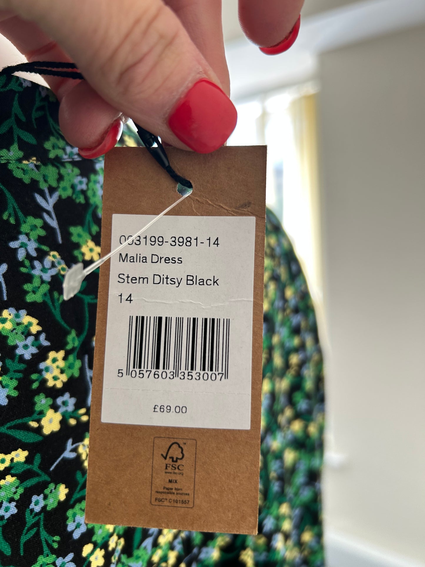 HUSH Malia Ditsy Print Shirt Dress Size 14