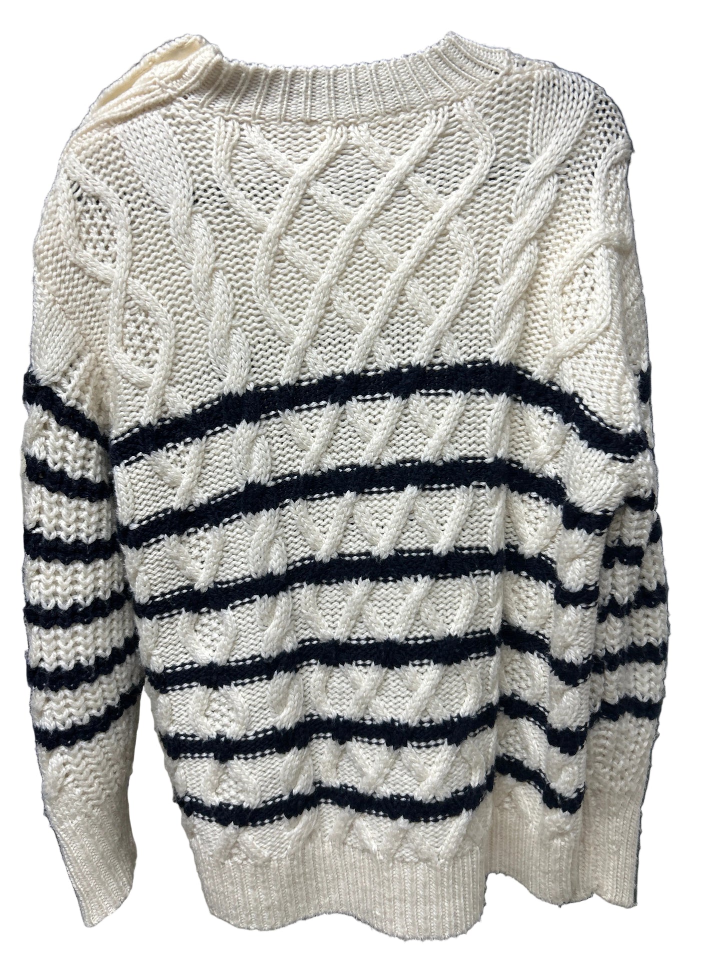 SEZANE La Maille Beige/Navy Wool Jumper Size S