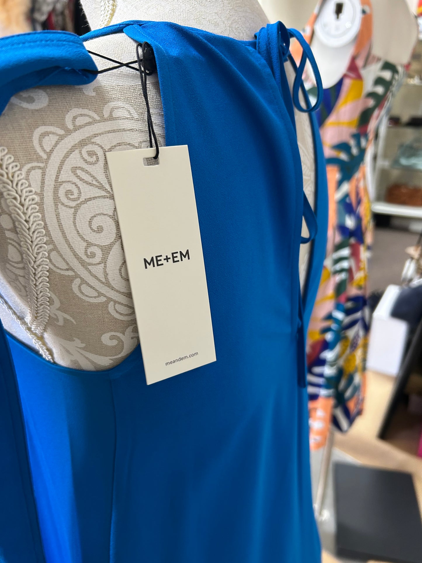 ME+EM BNWT Summer Maxi Dress Size 4 Oversized Cobalt Blue
