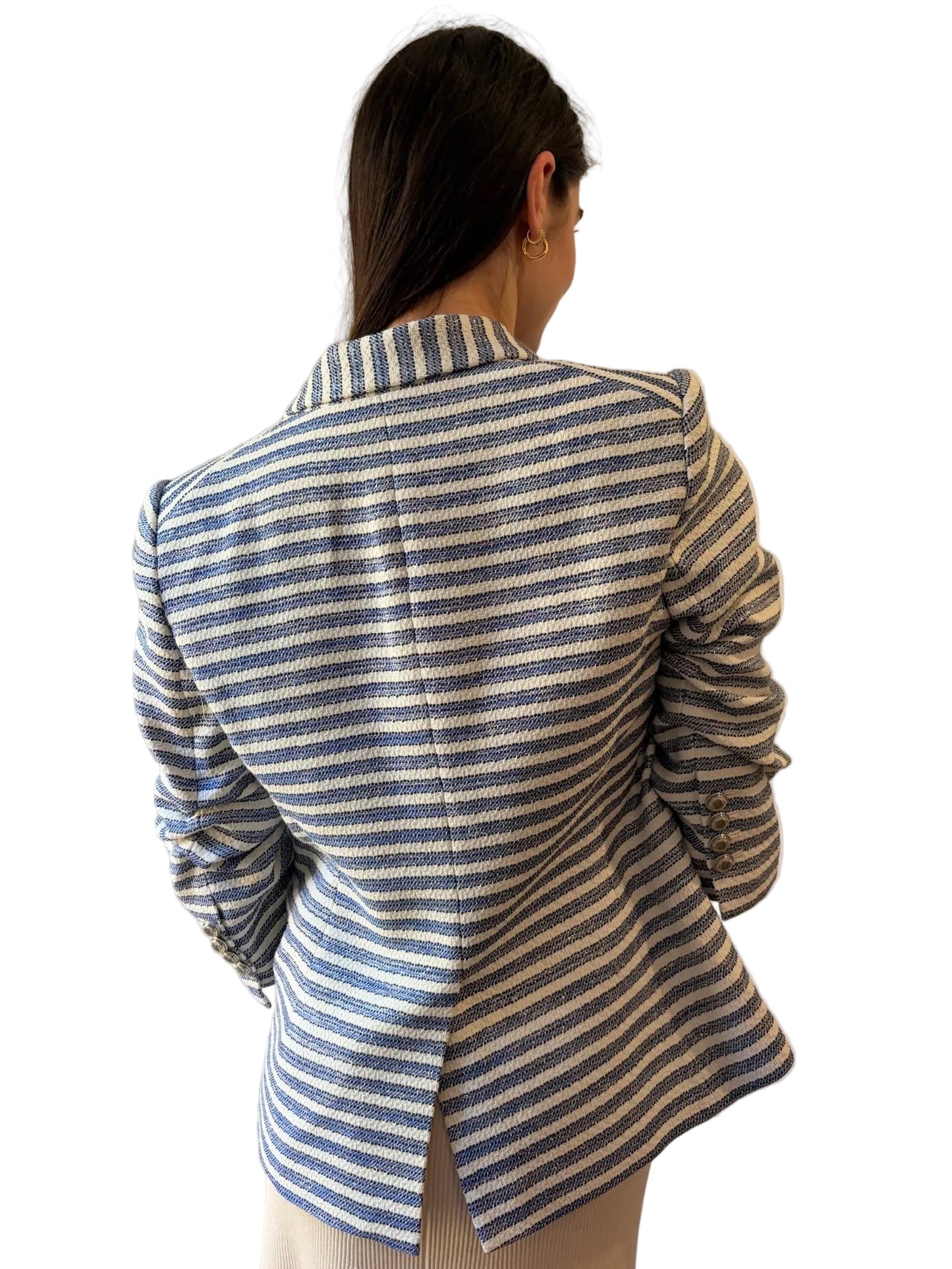 VERONICA BEARD Striped Double-Breasted Blazer