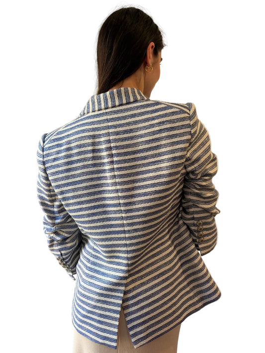 VERONICA BEARD Striped Double-Breasted Blazer