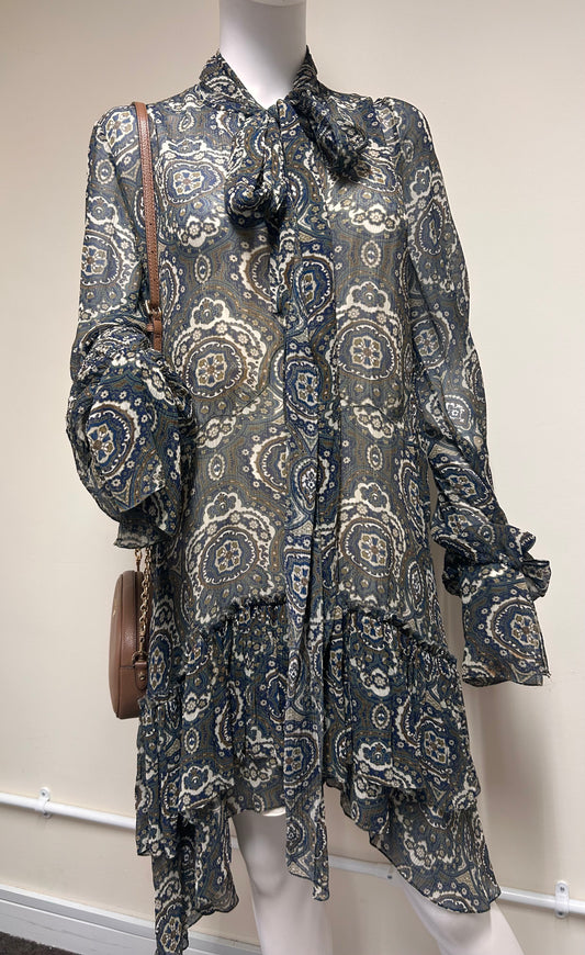 Chloé Chiffon Lavallière Tunic Dress. XL Oversized