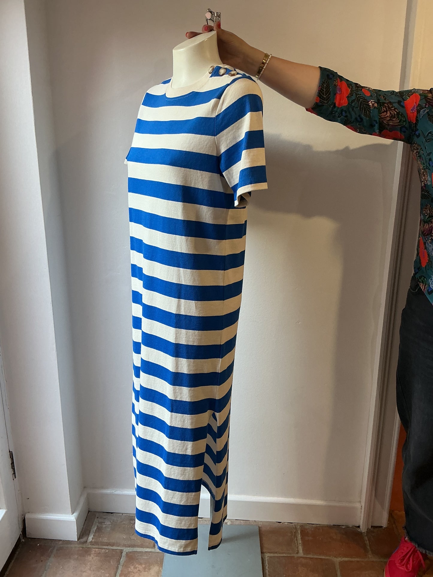 SÉZANE Breton Stripe Maxi Dress – Blue & White