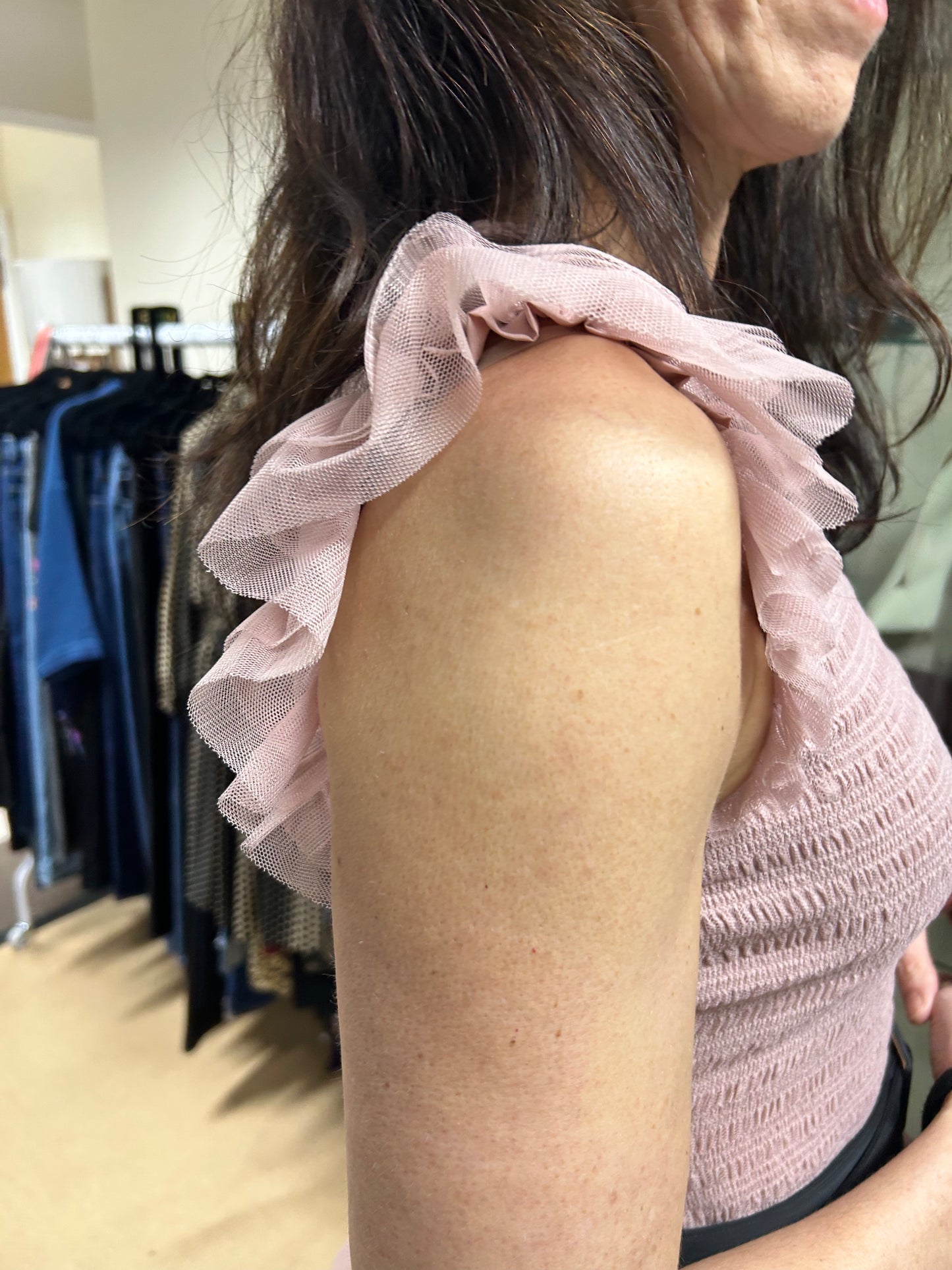 ME+EM Pink Ethereal Tulle Shirred Maxi Dress Size 10