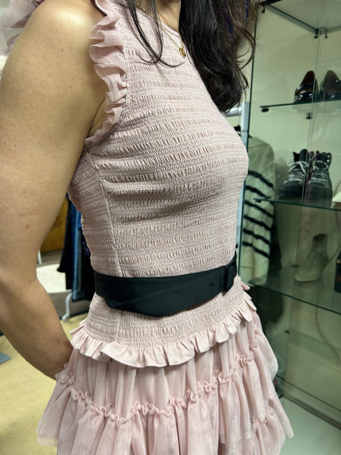 ME+EM Pink Ethereal Tulle Shirred Maxi Dress Size 10