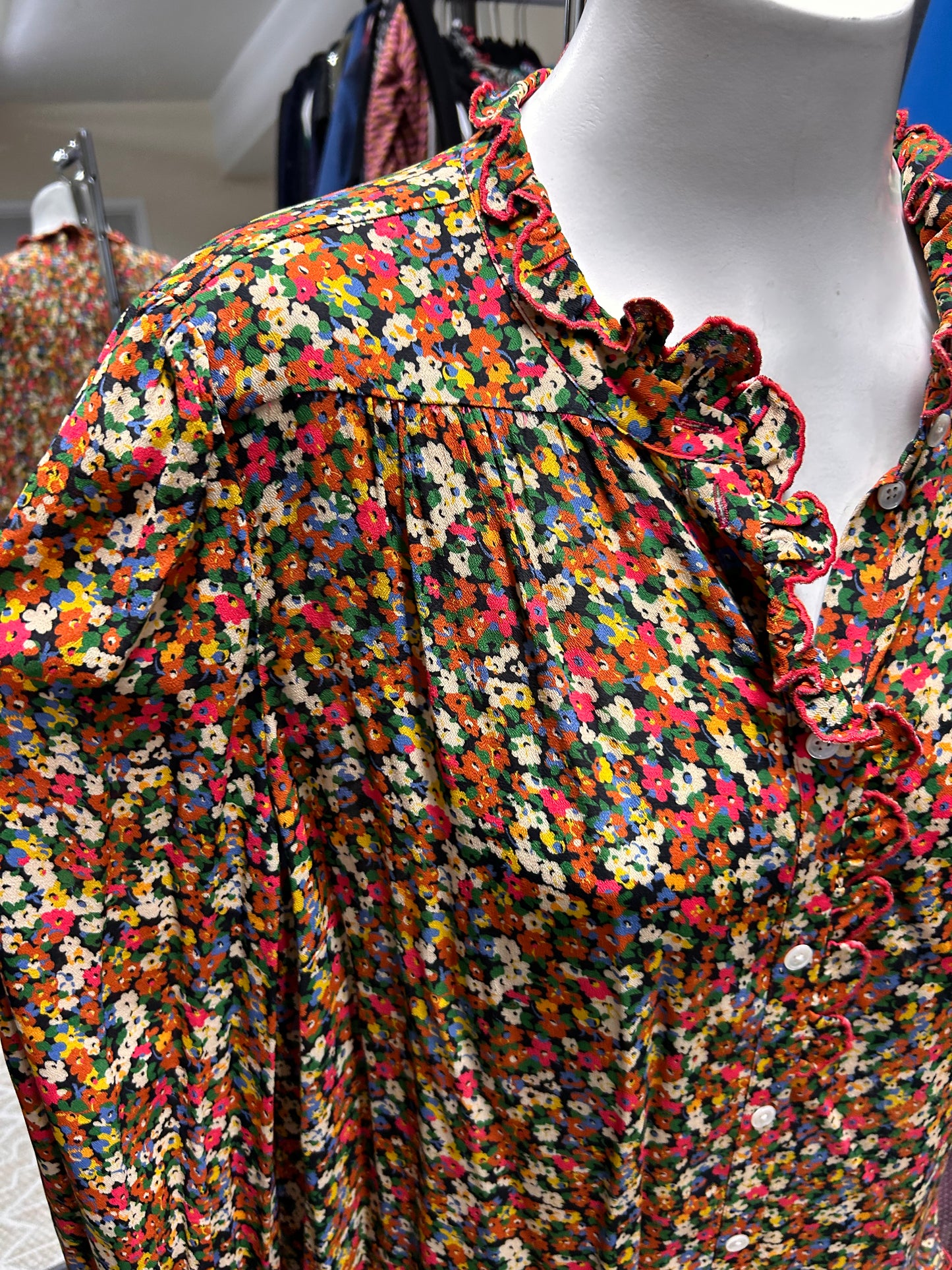 WYSE Cece 70s Ditsy Print Blouse UK18