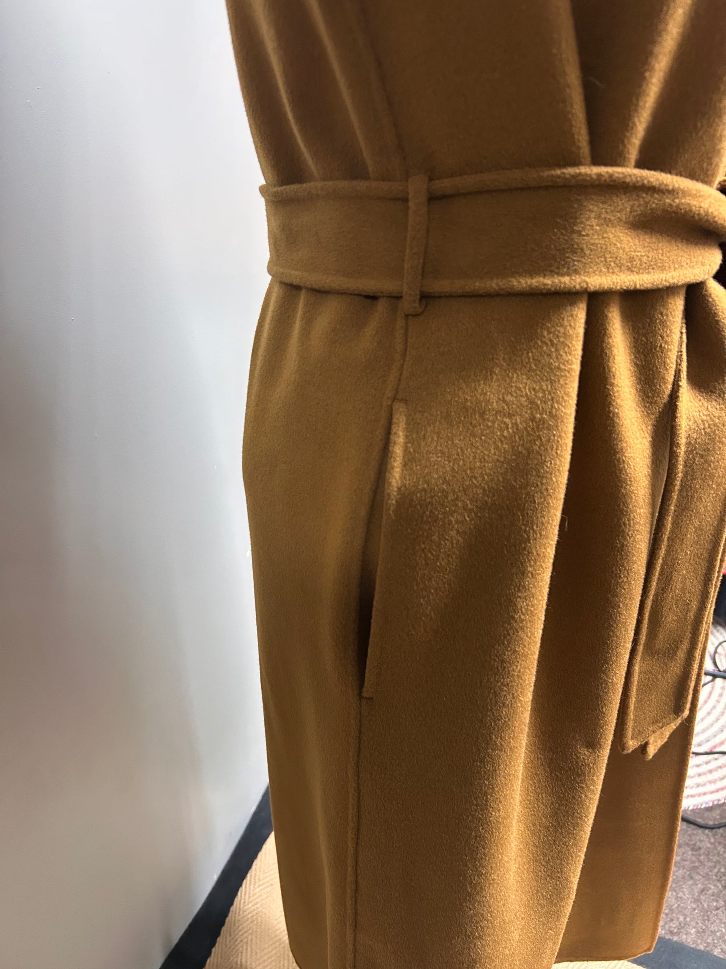 MAJE Gisela Belted Wool-Blend Hooded Coat